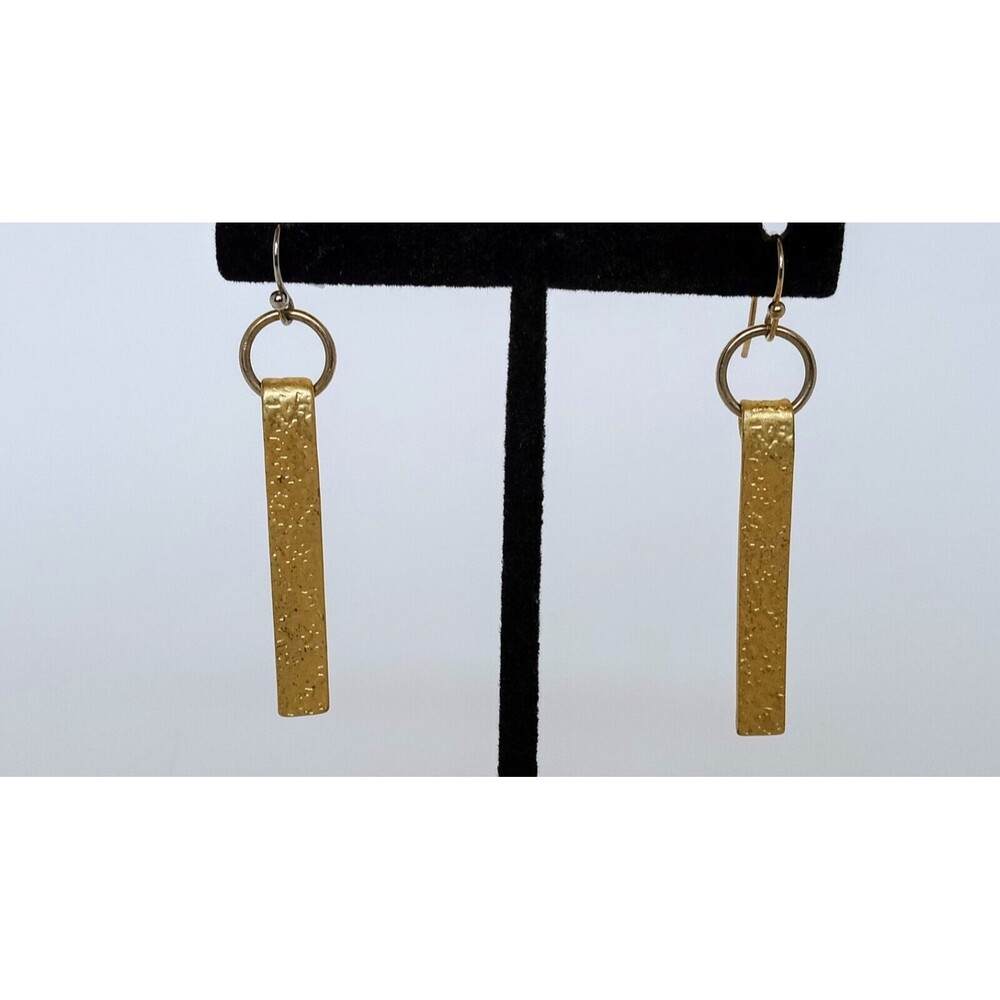 Chico's NWT Two Tone Floral Etched Dangle Earrings 2.5 in